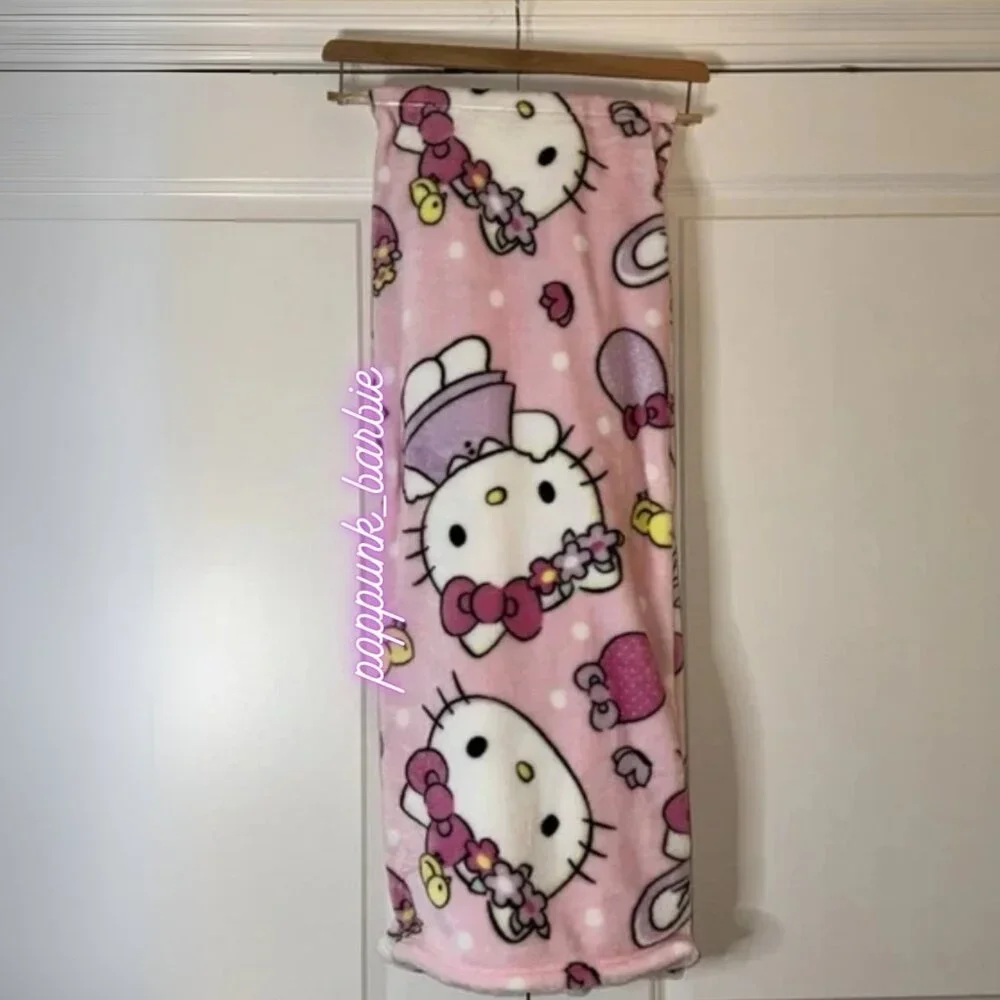 Hello‎ Kitty Pink Easter Throw Blanket 50x70 Sanrio Spring NWT